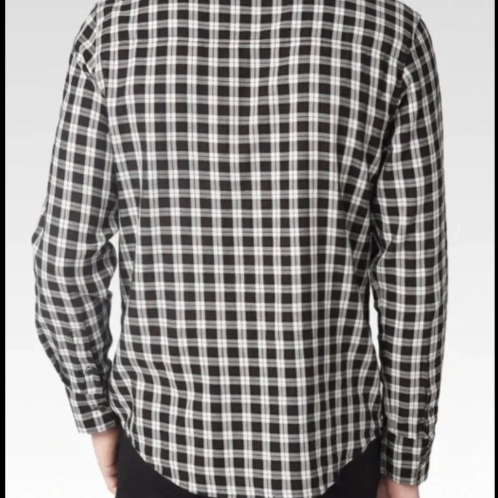 PAIGE Hunter Plaid Shirt Slim Fit Dual Chest Flap Pockets Button Down Cotton Men - Picture 2 of 8